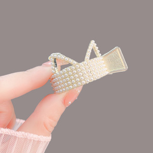 2023 Nueva joyería para el cabello, conjunto de perlas, pinza de cola de caballo alta de diamante, pinza de pelo de Pony mágica fija anticolapso - Product Image 5