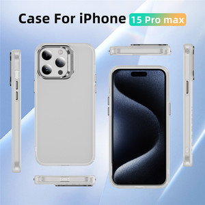 Coque de téléphone portable translucide et douce pour la peau avec cadre d'objectif d'appareil photo en métal, antichoc en PC+TPU pour <span class=keywords><strong>iPhone</strong></span> 17 Pro <span class=keywords><strong>Max</strong></span> 16 15 14 13 12 - Product Image 6