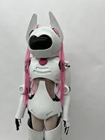 Costume de mascotte de robot fille réaliste grandeur nature portable à LED à vendre