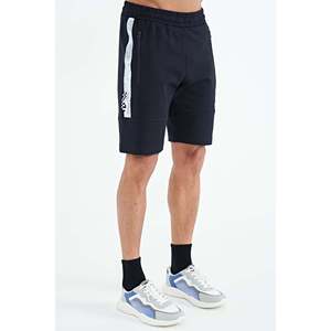 Shorts coupe standard pour homme Tommylife en coton respirant bleu marine 81243 - Product Image 4