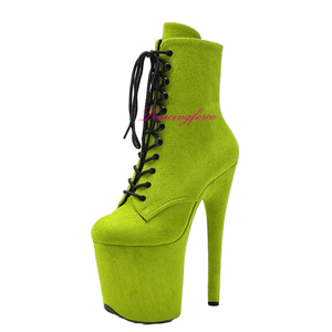 Botas Sexys de Tacón Alto de 20 cm para Pole Dance, para Actuaciones en Escenario, con Purpurina Dorada, Gamuza, Finas, de PVC y Malla, para Mujer, Otoño/Invierno - Product Image 3