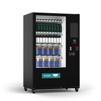 Distributeur automatique de snacks et boissons froides en acier pour la Tunisie, acceptant cartes de crédit, QR codes et jetons, idéal pour centres commerciaux et autres espaces.