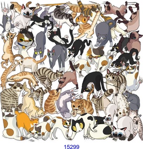 HOYO 300 autocollants chatons, autocollants vinyle imperméables pour chats, chatons, tomcats, tom queens, pour skateboard, valises, guitare - Product Image 3