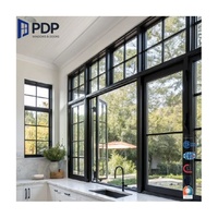 Ventana de Persiana Francesa de Acero Inoxidable con Marco Estrecho y Precio Económico, Rejilla de Vidrio, Ventana Abatible con Vidrio Tintado para Cocina