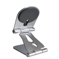 Support de téléphone universel en aluminium flexible avec recharge sans fil, fixation adhésive pour tablette, support portable compatible iPad pour bureau et voiture