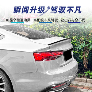 สปอยเลอร์หลังคาร์บอนไฟเบอร์ลายไม้สีดำเงา ABS สำหรับ Audi A5 F5 Sportback ปี 2017-24 แบบ Ducktail ชิ้นส่วนตกแต่ง - Product Image 5