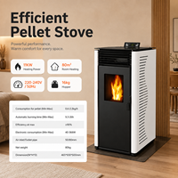 Poêle à granulés en acier au carbone moderne, chauffage autonome pour la maison et le bureau, design contemporain