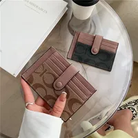 Portefeuille et porte-cartes géométrique portable, court, petit et pliable avec anti-dégaussage pour permis de conduire et porte-monnaie