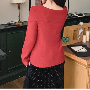 เสื้อสเวตเตอร์ถักคอวีสำหรับผู้หญิงไซส์ใหญ่ แฟชั่นเสื้อถัก - Product Image 2