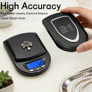 डिजिटल उच्च सटीकता 100 जी 0.01 जी गहने स्केल एलसीडी डिस्प्ले एब्स + स्टेनलेस स्टील बैटरी संचालित ढक्कन घर का उपयोग - Product Image 2