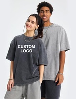 Camiseta Retro de Alta Calidad con Lavado Ácido para Hombre, Logotipo Personalizado, Algodón Grueso de 260 g/m², Corte Cuadrado, Estilo Vintage, Streetwear