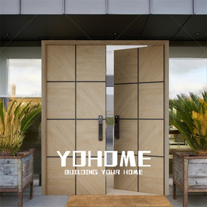 Porta d'Ingresso Moderna in Alluminio a <span class=keywords><strong>Doppia</strong></span> <span class=keywords><strong>Anta</strong></span> per Residenze in Canada, Porta Esterna di Lusso a <span class=keywords><strong>Doppia</strong></span> Apertura, Porte di Sicurezza a Doppio Ingresso - Product Image 4