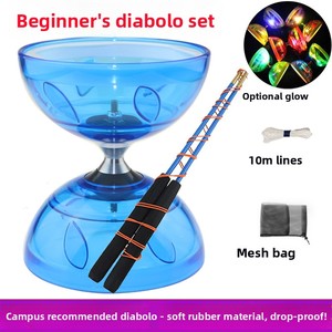 <span class=keywords><strong>Diabolo</strong></span> Campus à trois à cinq roulements, en caoutchouc souple, double tête, pour débutants, lumineux, <span class=keywords><strong>avec</strong></span> sonnette, fabriqué en Chine, emballage en sac en filet - Product Image 3