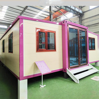 Maison conteneur mobile de luxe préfabriquée en acier, extensible 20/40 pieds, 3 chambres, structure en acier, villa préfabriquée sécurisée