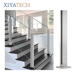 XIYATECH Barandilla de vidrio de poste de acero inoxidable moderna con pasamanos seguro para balcones al aire libre e instalaciones de cercado - Product Image 4