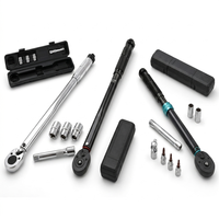 Jeu de clés dynamométriques portables réglables à cliquet, personnalisables OEM, en acier au chrome-vanadium, avec mallette rigide pour vélo, voiture, maison