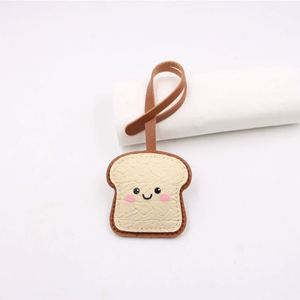 Hot Selling PU Leather Cute Bread <b>KeyChain</b> Cute Beautiful Mini Bag Charm Fashion Bag Pendant Festival Gift for Children - Product Image 3