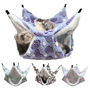 Hamac carré en velours imperméable à double couche isolé pour petits animaux, sac de couchage suspendu pour écureuil et <span class=keywords><strong>hamster</strong></span> - Product Image 1