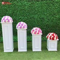 Décoration de mariage en PVC, décoration d'allée, présentoir de table de dessert blanc, colonne carrée, support à fleurs
