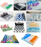 Décor de bureau à domicile Lucite Desk Top Luxury Large Backgammon Custom Clear Acrylic Dominoes Jigsaw Puzzle Piece Chess Board Game