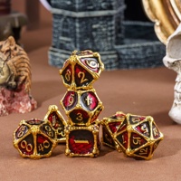 Ensemble de dés en métal faits à la main pour D&D, 7 pièces, polyédriques, pour jeux de rôle et jeux de société, logo personnalisé, durables