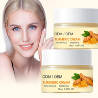 Vente en gros, crème pour le visage au curcuma, soin anti-acné contre les taches foncées, crème éclaircissante et blanchissante au curcuma pour peau foncée