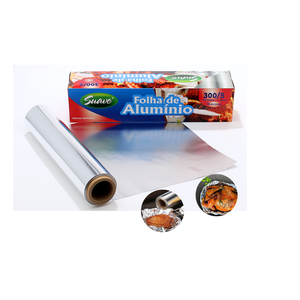 Household <b>Kitchen</b> Aluminum <b>Foil</b> Hard Temper Embossed 10-20mic Roll 30cm 45cm for Wrapping BBQ Use - Product Image 3