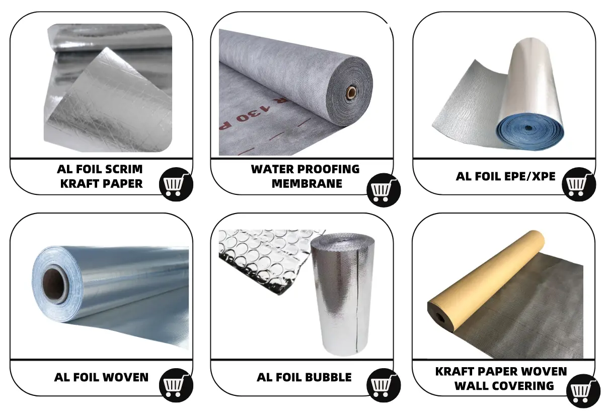 Cường độ cao nhôm lá mỏng/aluminized phim nhiều lớp nhiệt phản chiếu vải cho hộp xuất khẩu bao bì