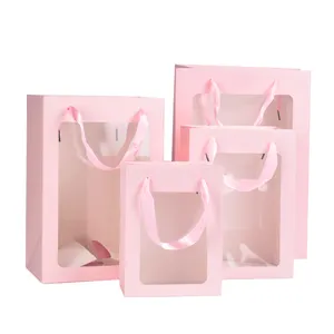 Custom Print Recyclable Luxury jewelry Gifts Paper Bags With Your Own Logo Flower Paper Bag