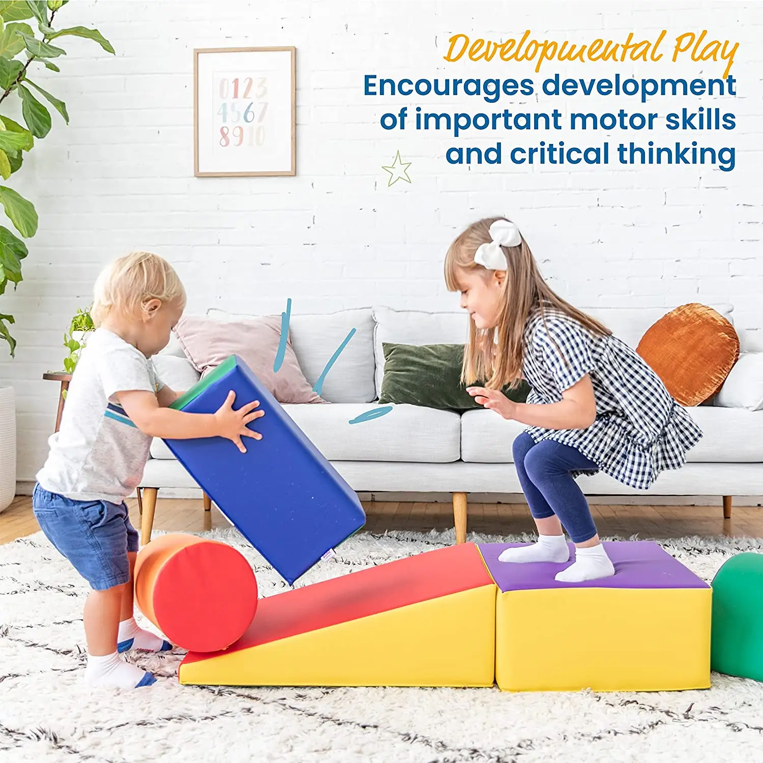 Jogo de playground interno unissex para crianças, blocos de escalada macios para crianças, conjunto de 5 peças, atividades e construção