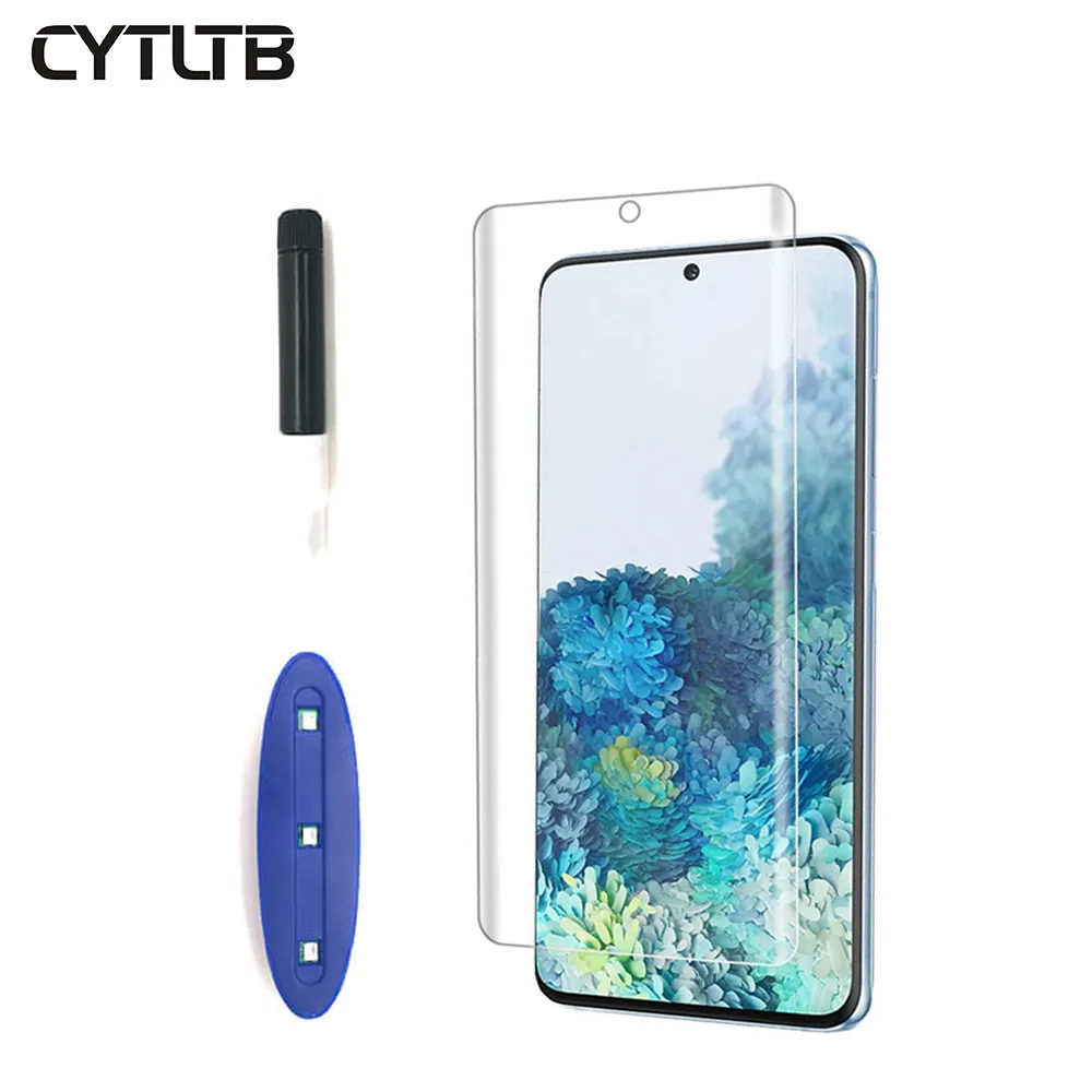 UV Glue Screen Protector S20 S20 ultra S10 Plus 10e S9 S8 plus Tempered Glass For samsung note 10 note10 9 8 plus Screen Protect
