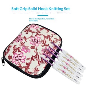 Juego de Agujas de Ganchillo de Aluminio con Mango de Plástico ABS Impreso, 16 Piezas, Juego Completo Fino y Grueso, Estuche con Cierre - Product Image 4