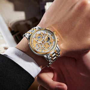 Montre à quartz pour homme LIGE 8973, acier inoxydable, design ajouré tendance, multifonction, lumineuse, étanche, montre-bracelet pour homme - Product Image 4