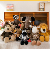 Ensemble de jouets en peluche animaux de la jungle 14 cm : Lion, Tigre, Éléphant, Singe, Girafe, Zèbre – Peluches douces, poupées en peluche, cadeau pour enfants, porte-clés