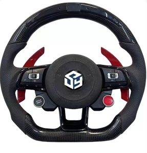 <span class=keywords><strong>Volante</strong></span> Deportivo <span class=keywords><strong>de</strong></span> Fibra <span class=keywords><strong>de</strong></span> Carbono con Detalles en Negro Piano, Línea R, Medio Cuero, para VW Volkswagen <span class=keywords><strong>Golf</strong></span> R 5 6 7 MK5 MK6 MK7 <span class=keywords><strong>Gti</strong></span> Passat CC - Product Image 2