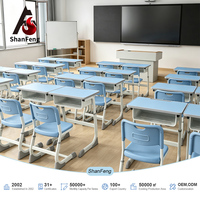 Meubles éducatifs pour enfants, ensemble de bureau et de chaise réglables et colorés pour les élèves, table d'étude avec tiroirs