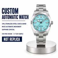 Montre homme Sn0021, verre bombé, automatique, montre-bracelet, marque privée, 10 ATM résistant à l'eau, montres mécaniques personnalisées