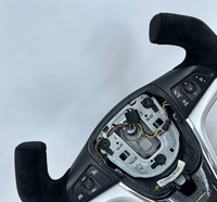 Volant en cuir et fibre de carbone personnalisé pour Corvette Camaro 2012-2015, style F1 avec suède noir