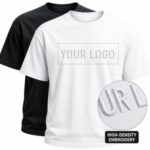 T-shirt personnalisé pour homme, 100% coton, manches courtes, couleur unie, respirant, coupe classique, impression numérique du logo. - Product Image 1