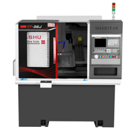 Mini máquina de torno CNC automática profesional de alta velocidad Diseño de cama inclinada horizontal estable duradero con alta precisión