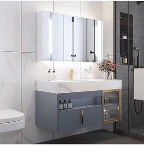 Hot Sale European Style Double Sink Bathroom <strong>Vanity</strong> Top Ready Made Bathroom <strong>Cabine</strong> ,marble Countertop Bathroom Cabinets <strong>Vanity</strong> - Product Image 4