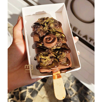 Boîte en papier jetable pour sucettes glacées, barres glacées, chocolat, desserts, emballage en papier, plateau anti-goutte pour crème glacée, plateau de service en papier