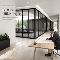 Cloison de séparation modulaire Xinda Clover pleine hauteur en verre insonorisé avec cadre en aluminium pour projets d'aménagement de bureaux - Vente en gros