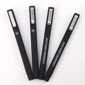 Stylos à bille classiques de luxe en acier inoxydable de haute qualité, noirs, carrés, en plastique, avec logo personnalisé, vente en gros - Product Image 2