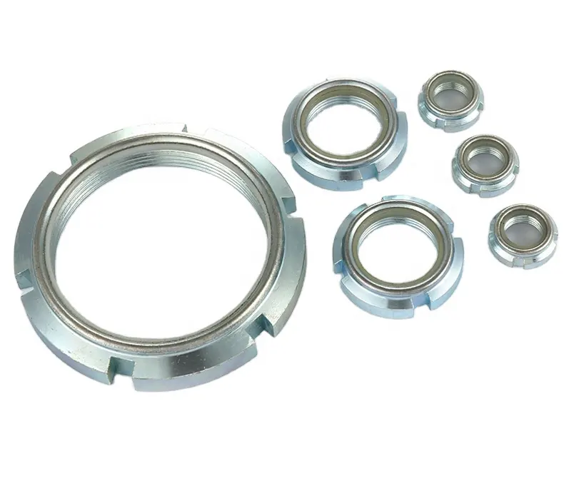 GUK SeriesไนลอนLInsertล็อคNut Slottedรอบน็อตPrevailingแรงบิดNon-Metallic Lock Lock Nut DIN981