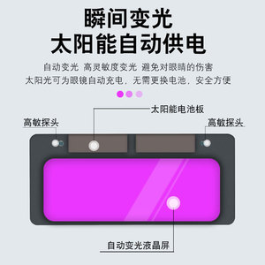 Automatic Variable Voltage Welding Glasses Solar Powered Auto Dimming Half View Safety Goggles For MIG TIG UV Welding - Product Image 4