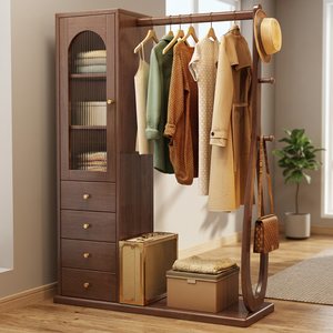 Modern Solid Wood <b>Coat</b> Rack <b>Hooks</b> <b>Shelves</b> Freestanding Multifunction Storage for Bedroom Living Room Hotel Furniture Durable - Product Image 4