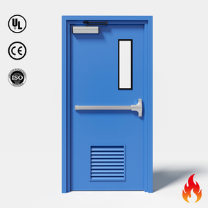 Puerta Cortafuego <span class=keywords><strong>de</strong></span> Acero con Barra Antipánico Certificada UL 10C, Puertas <span class=keywords><strong>de</strong></span> Seguridad Metálicas <span class=keywords><strong>de</strong></span> Escape <span class=keywords><strong>de</strong></span> Emergencia para Centros Comerciales y Cines - Product Image 3