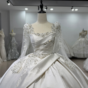 Robe de mariée de luxe, robe de bal, robe de mariée à manches longues, robe de mariée en satin, Vestidos De Novia Xs214 - Product Image 5