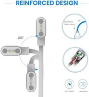 Kabel pengisi daya USB pengganti putih kustom OEM untuk jam tangan pintar LED jam tangan pintar magnetik portabel